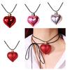 Elegant Long Neck Chain Adjustable Rope Collarbone Chains Electroplate Heart Pendant Neckchain Jewelry for Women Girls