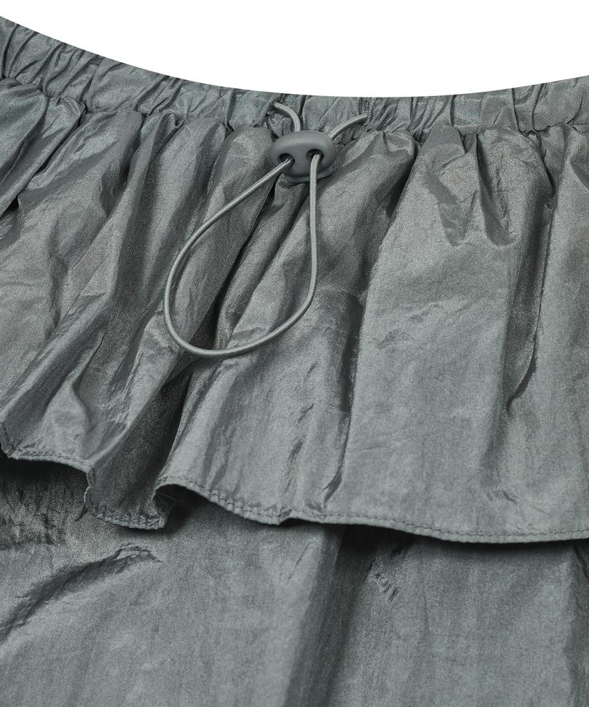 Taibseobiseu Shiny Balloon Skirt [Charcoal]