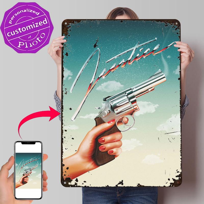 Justice D Texture Metal Poster Customized Wall Art Tin Sign Gift for Mancave Article Decoration Gaming Bar Accessories House