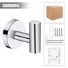 2Pcs Polished Bathroom Towel Hooks Stainless Steel Coat Robe Hook Wall Hanger with Screws Towel Rack Hang Hook for Kitchen Hotel