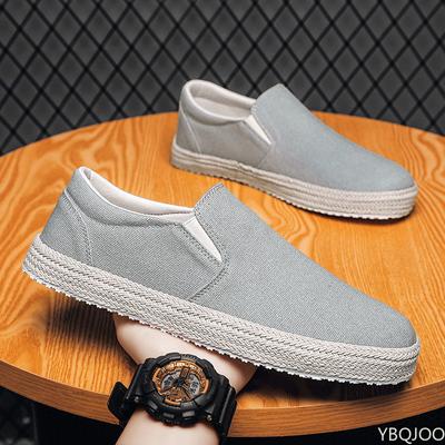 Classic Men Canvas Shoes Espadrilles Summer Breathable Casual Shoes Mens Loafers Comfortable Men Lazy Boat Driving Shoes For Men