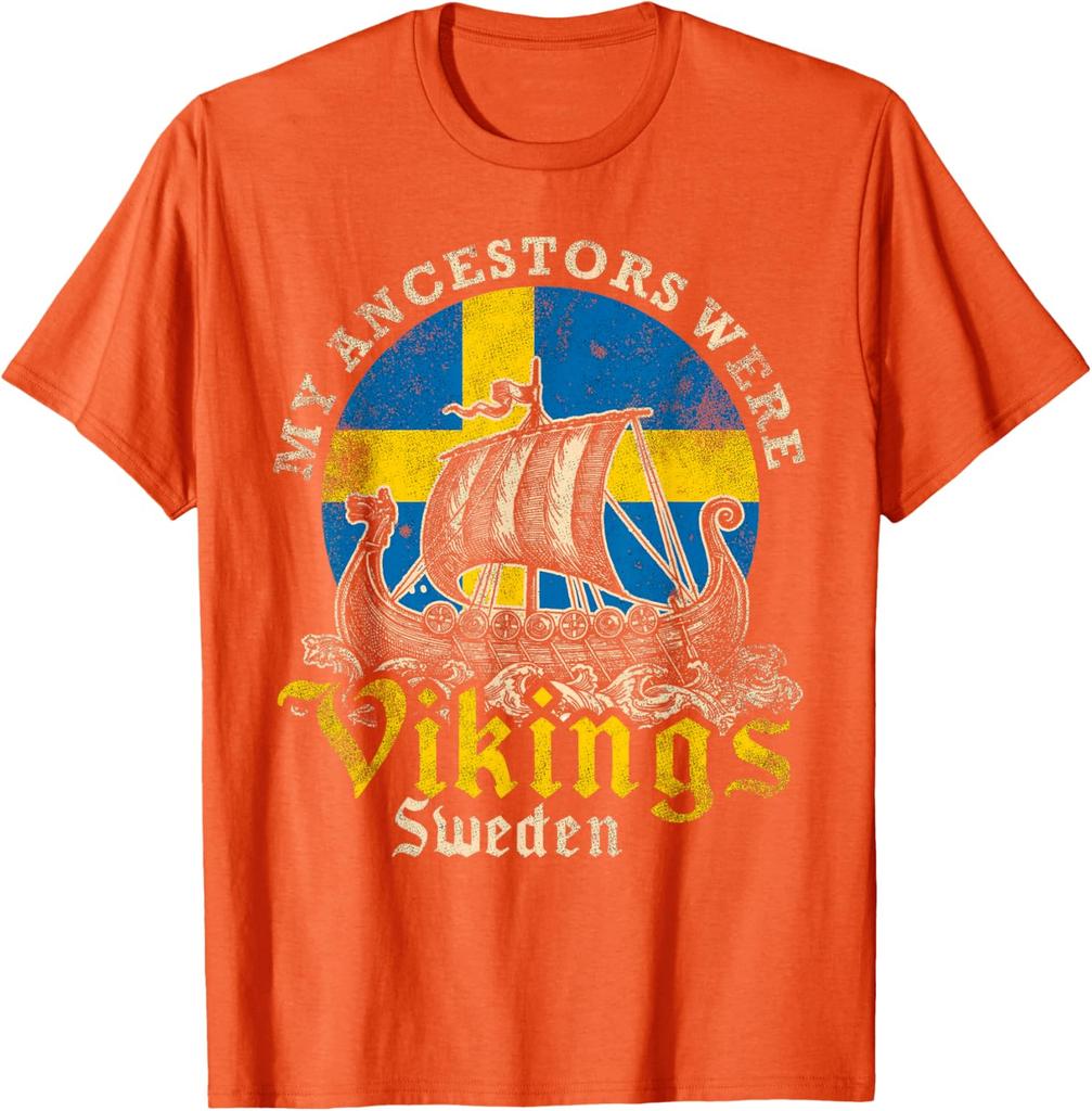 Swedish Sweden Swede Viking Ship Flag TShirt