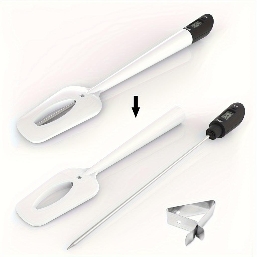 Digital Slikkeskrape med Termometer Konditori-/Sukker-/Godteritermometer Kjøtt Kake Melk Termometer Verktøy