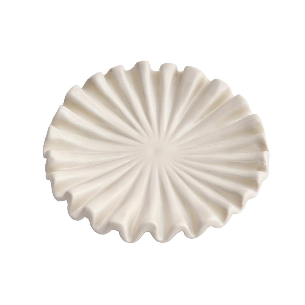 Pink And White Floral Decorative Bowl Home Decoration Scallop Mini Bowl Desktop Accessories Ceramics Ornaments Decor