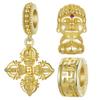 Zlatý Element Malý Zlatý Buddha 925 Sterlingové Stříbro Doplňky Vadžra Pestík Svastika DIY Korálkový Náramek