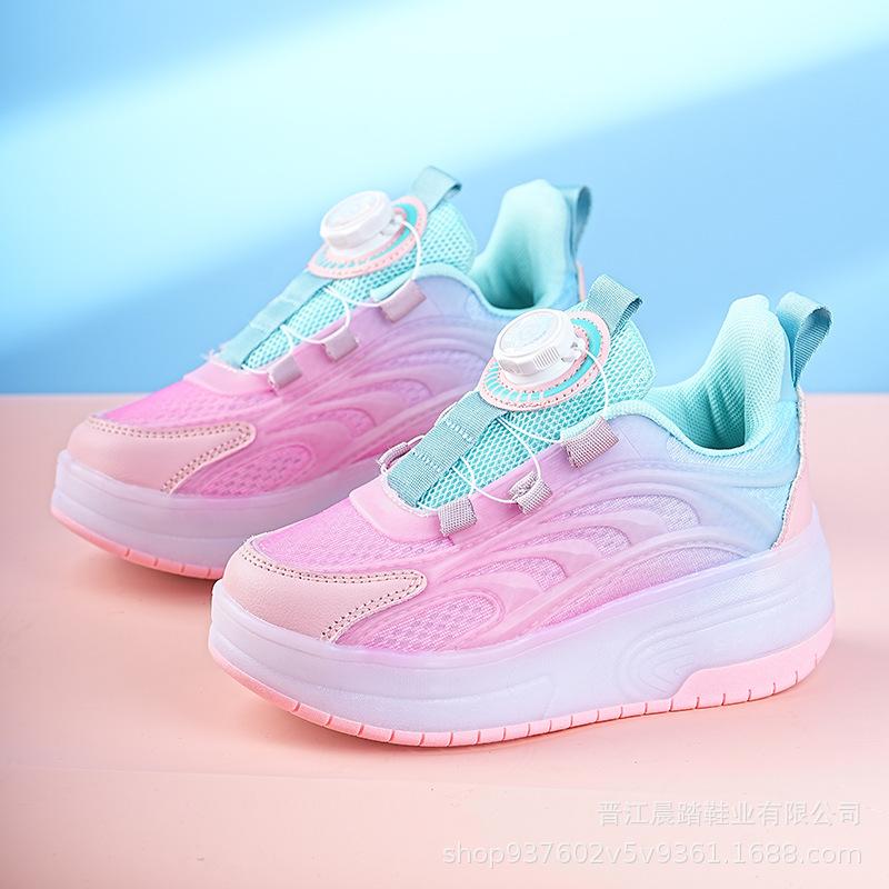 Popular Runaway Shoes Boys Summer Breathable Children Primary School Students Sports Shoes Luminous Light Shoes Skating Roller Shoes Girls