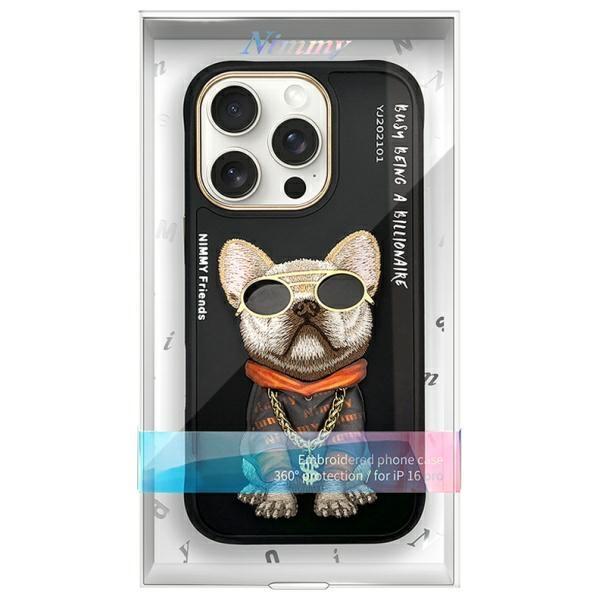 Nimmy etui iPhone 16 Pro Max 6.9 czarny/black Glasses Cool Dog