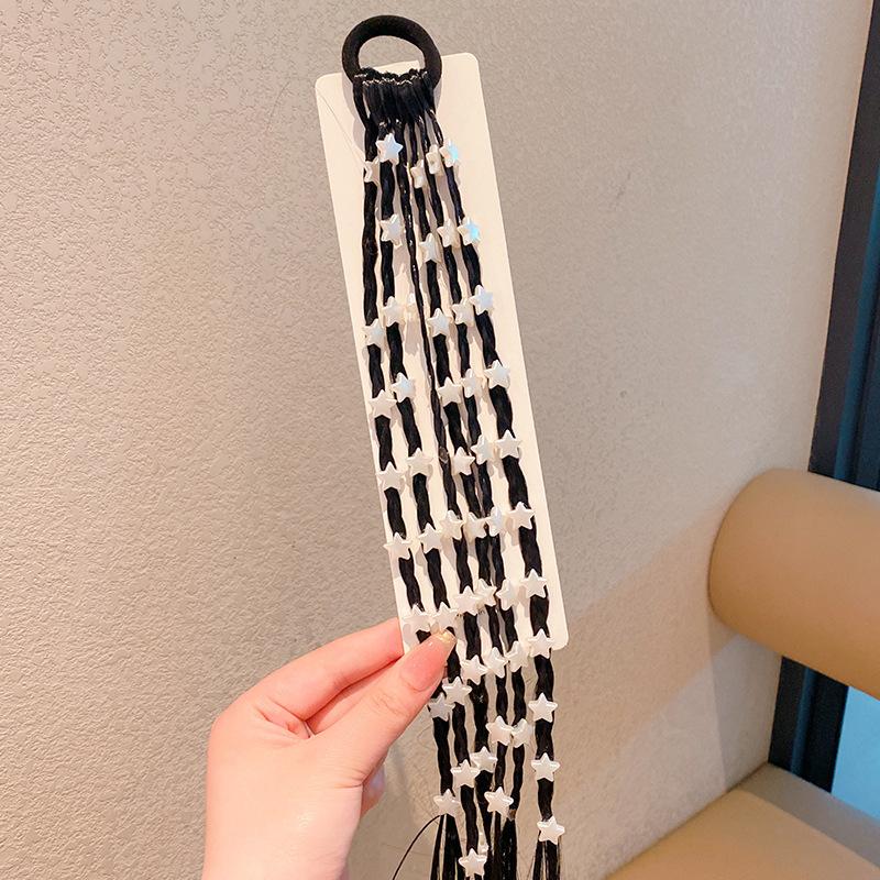 1PC Lovely Girls Five-pointed Star Wigs Ponytail Headbands Rubber Bands Hair Bands Headwear Kids Hair Accessories Hair Ornament