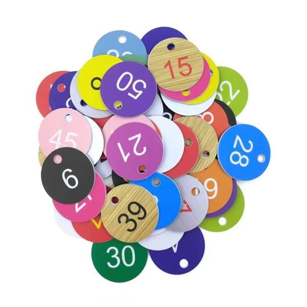 50Pcs Colorful Number Labels Small Holes Identification Tag Reusable Tag Animal Identification