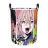 Chainsaw Man Power Denji Laundry Basket Collapsible Large Clothes Storage Bin Makima Aki Hayakawa Laundry Hamper