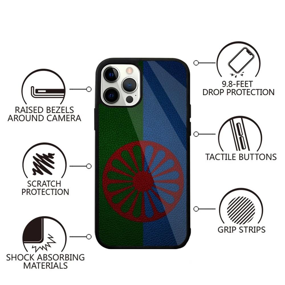 Gypsy Romani Roma Flag Phone Case For iPhone 15,14,13,12,11,Plus,Pro,Max Mini Magsafe Magnetic Wireless Charging