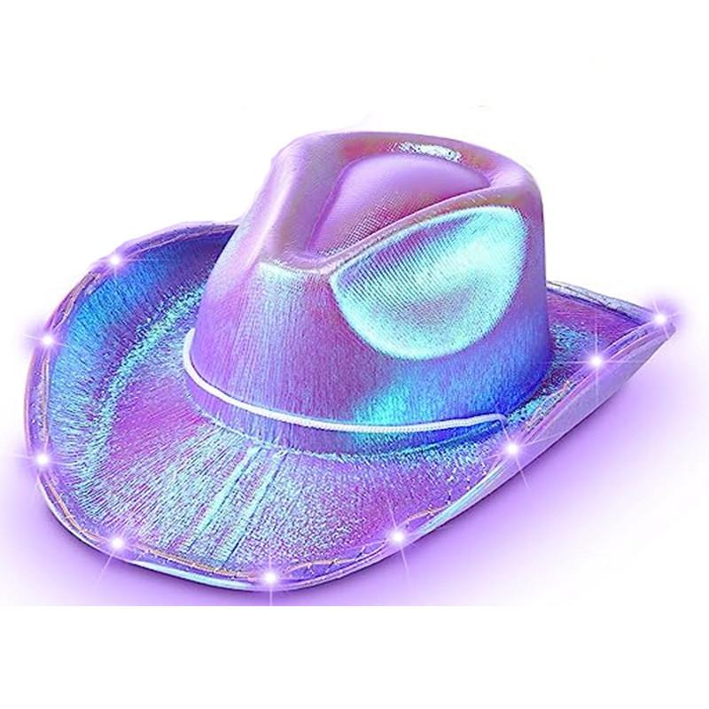 Lighted Fun Cowboy Hat Fixed Shape Halloween Christmas Party Gatherings Supplies