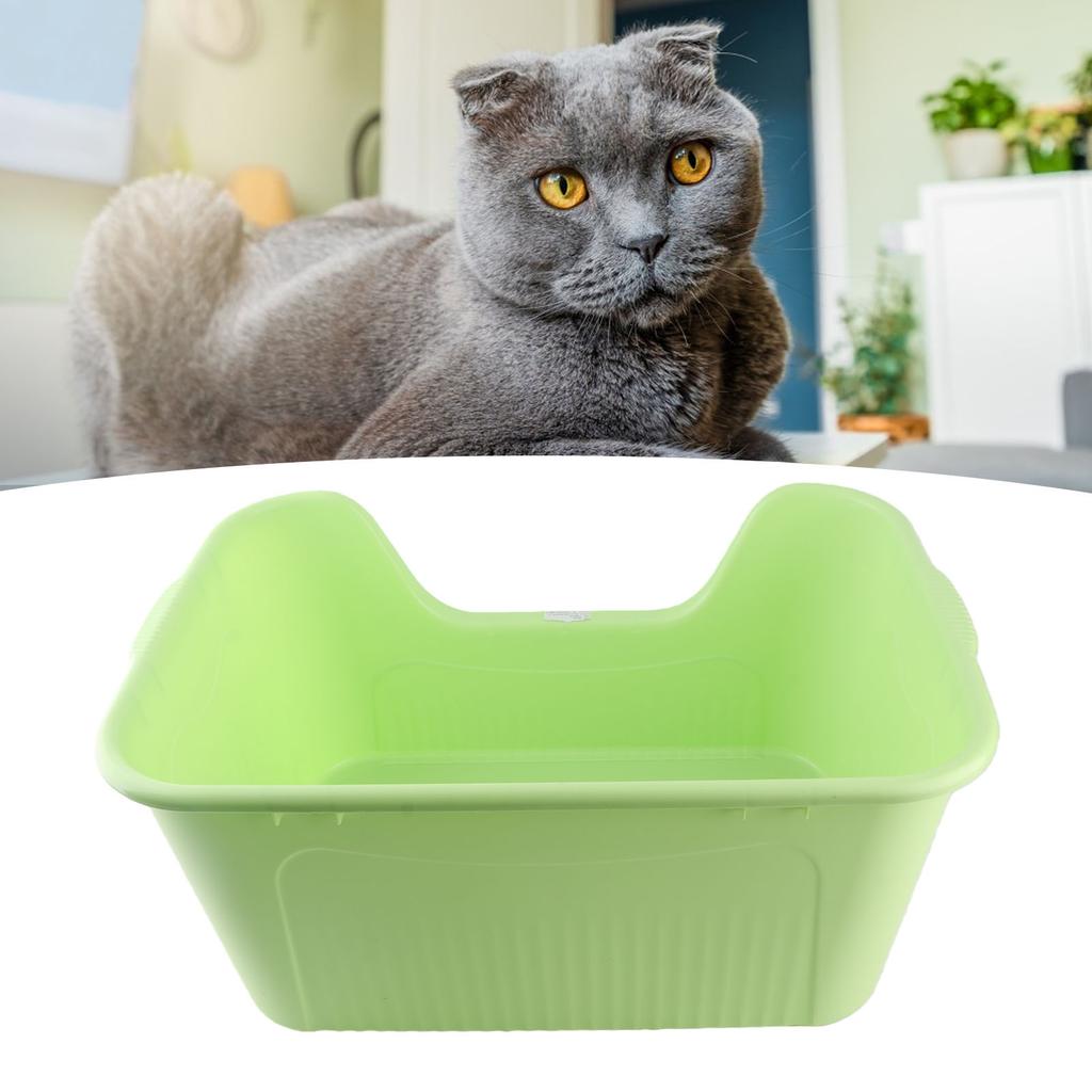 Large Cat Litter Box High Sides Anti Splashing Easy To Clean Simple Look Open Cat Litter Box for Large Cats