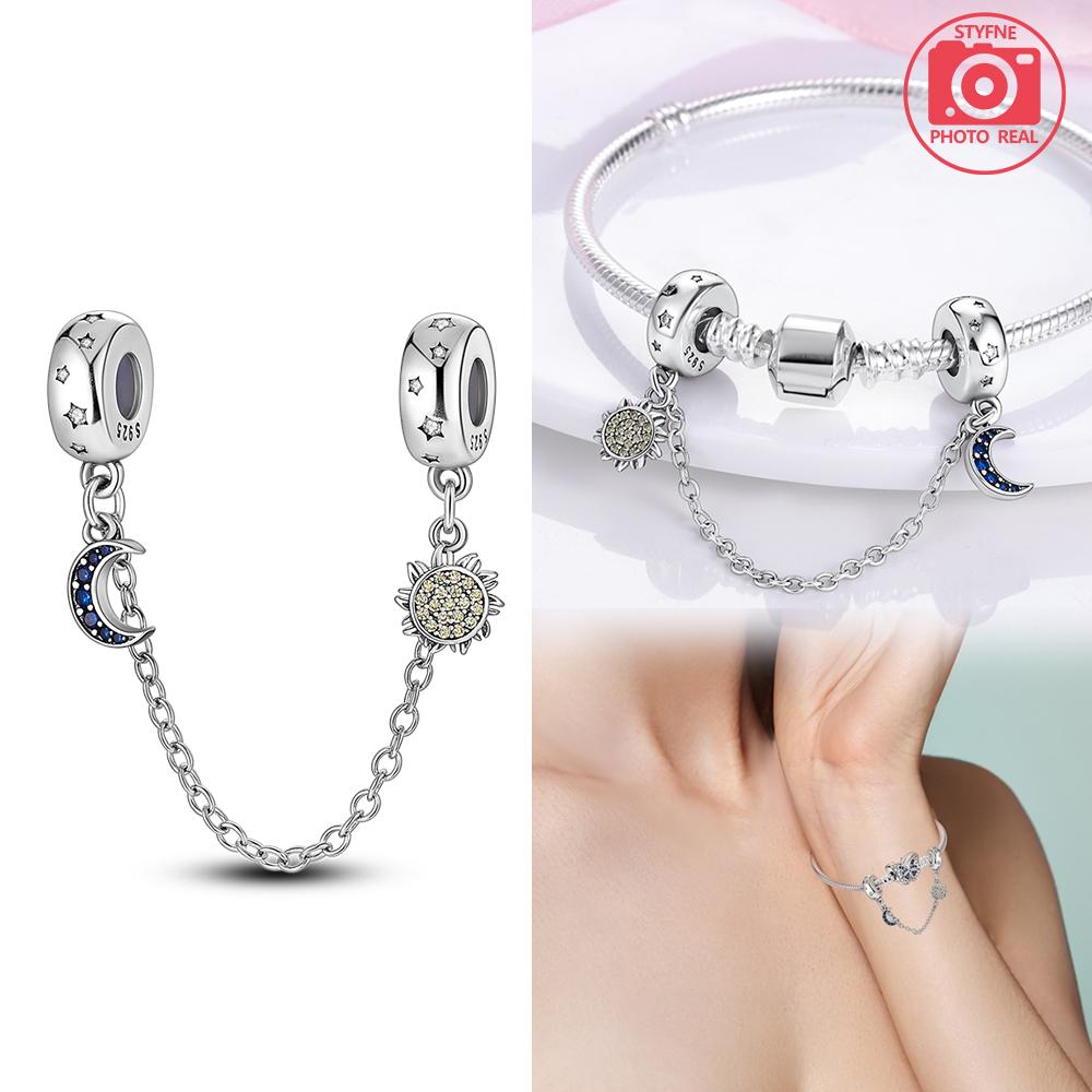 Sun Moon and Stars Secure Safety Chain Pendant Bead Component Copper Metal Colors Designed For Charm Bead Components Copper Metal Colors Authentic