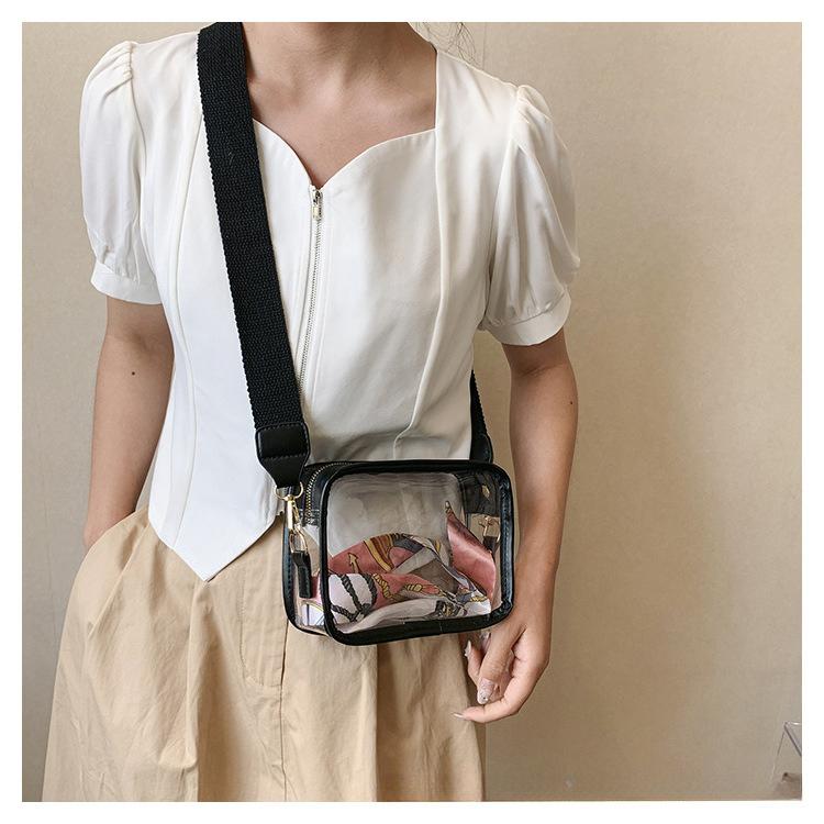 Transparent Jelly PVC Shoulder Bag Fashionable Crossbody Phone Purse CLE