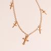 Unique Cross Pendants Necklaces for Women Gold Silver Color Cross Tassel Chain Choker Necklace Fashion Jewelry Accessories