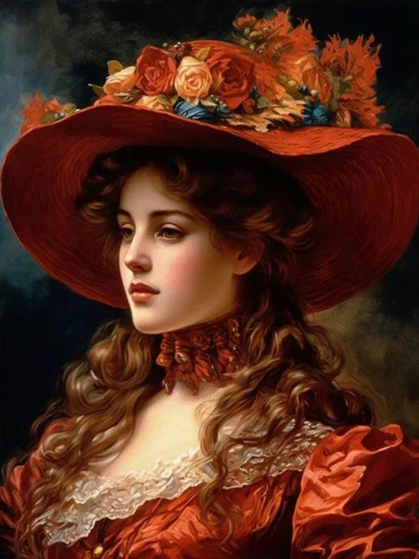 Diamond Painting New Collection 2024 Noble and Elegant Woman Diy Full Square Round Drill Rhinestone Embroidery Hat Girl Mosaic Cross Stitch Kits