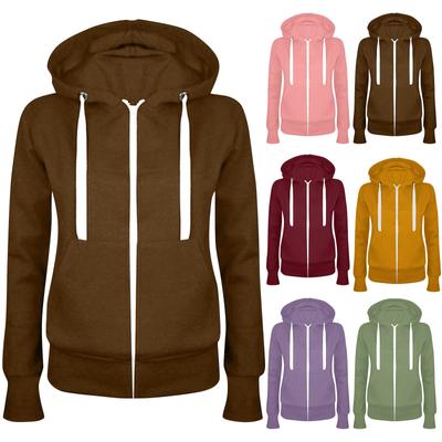 Damska bluza z kapturem Lekka kurtka zapinana na zamek Plus rozmiar Bluza z kapturem i długim rękawem Sznurek Slim Fit Podstawowy cienki płaszcz