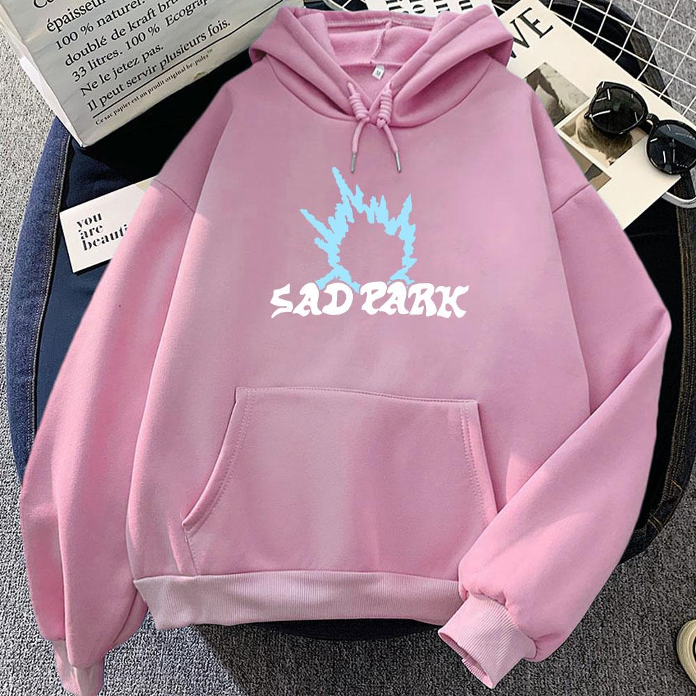 Sad Park Band Print Hoodies Winter Unisex Streetwear Women/Men Clothes Fleece Warm Long Sleeve Hooded