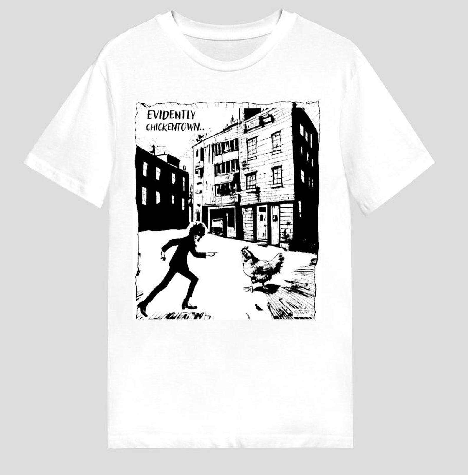 John Cooper Clarke t-shirt band chickentown M