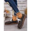 Plus Size Ethnic Style Lace-up Shoes Women's Low-top Letter Colorful Graffiti Canvas Flat Shoes