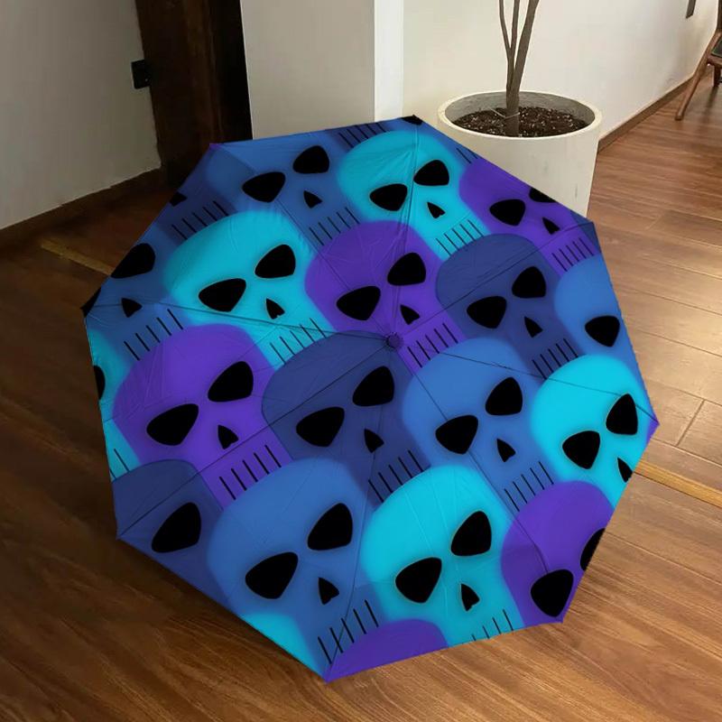 

1pc Skull Pattern Automatic Open/Close Umbrella, Formal Events - Ideal Gift for Family or Friends, Outdoor Accessory yy251211178