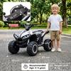 12V Ride-On Quad Bike w/ Music, Horn, for Ages 3-5 Years - White