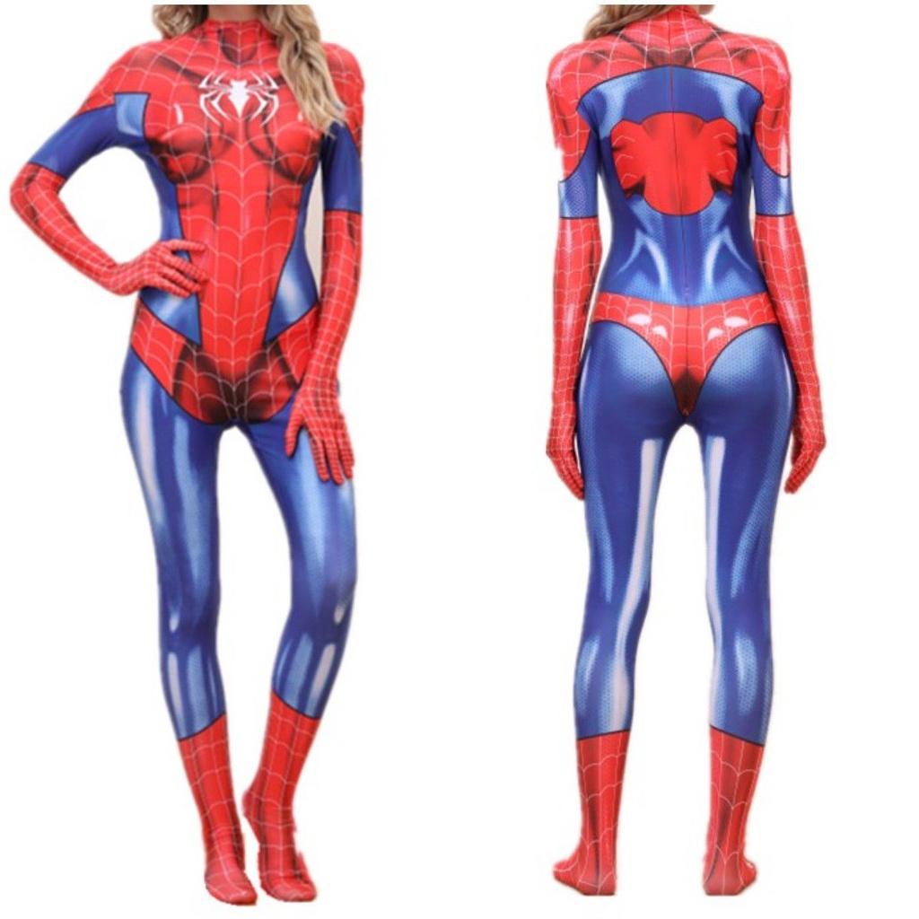 Fantasia Cosplay do Homem-Aranha Sexy Macacão Para Mulheres Roupa de Festa de Halloween