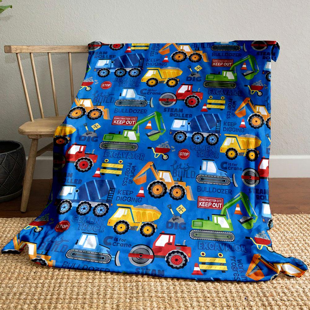 

Kids Excavator Bulldozer Pattern Throw Blanket bedroom Blanket for Livingroom Couch lunch break Soft throw for Friend s festival Gift 80cm x 120cm