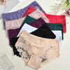 1pcs Women's High Waisted Plus Size Lace Bow Underwear, Fashionable, Breathable, Soft and Comfortable Women's Underwear, Multiple Colors