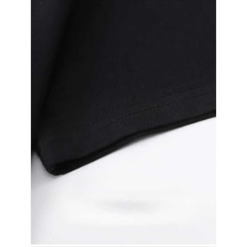 Europäische Größen Herren Hip-Hop Trendiges Kurzarm-T-Shirt Aus Regulärem Stil - Hip-Hop Stil Doppelhandbedruckt Personalisiertes Lässiges Oberteil