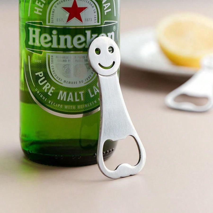 2pcs Stainless Steel Cartoon Beer Bottle Opener Beverage Bottle Opener Flat Simple Bottle Opener