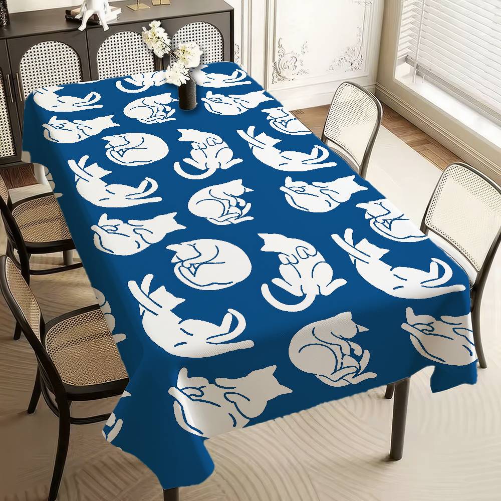 Texture Cat Table Cloth Rectangular Stain Tablecloth Oilcloth Mantel Mesa Impermeable Tablecloth Decoration