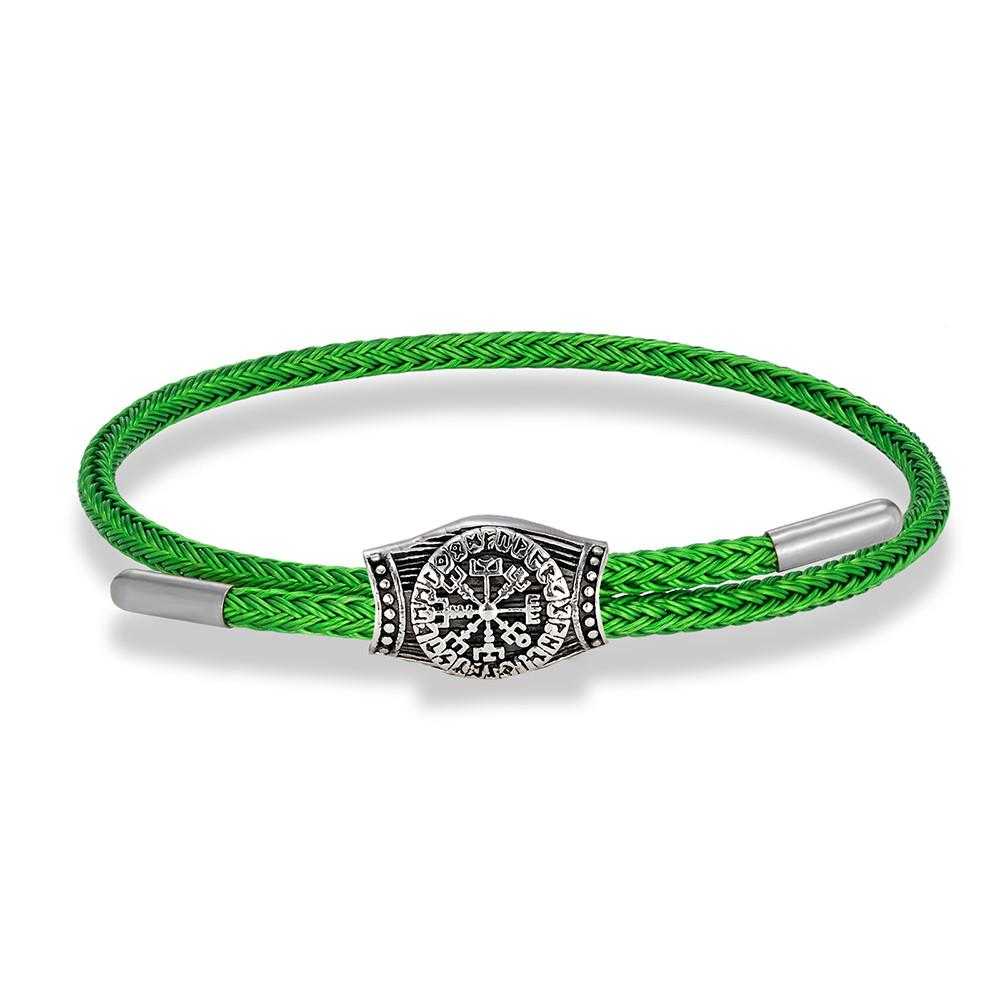 Viking Rune Bracelet for Men Stainless Steel Mjolnir Thor Hammer Norse Mythology Amulet Waterproof Steel Wire Male Wristband