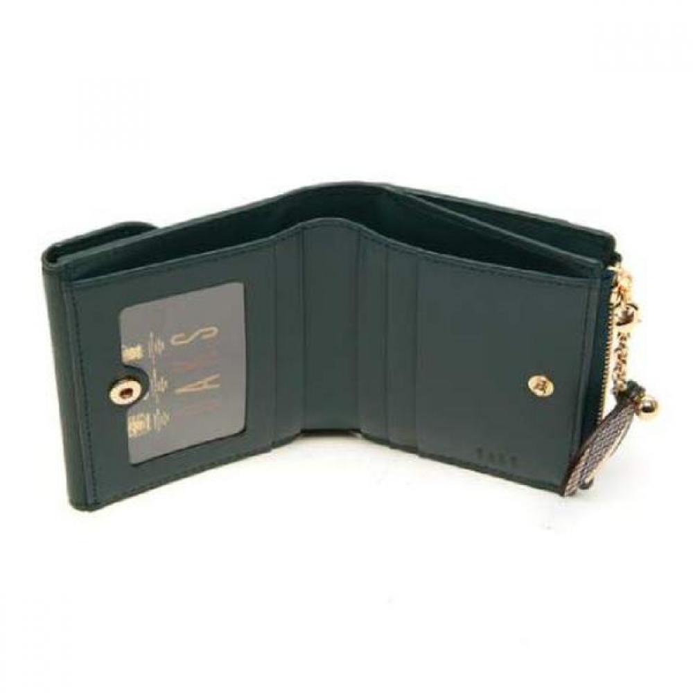Daks Misty Flower Green Leather Check Wallet Dcwa2f307e2