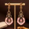 Vintage Court Style Enamel Earrings With French Temperament Versatile Small Fragrance Women