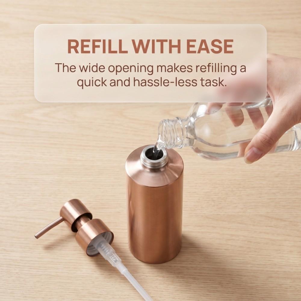 250ML 350ML Soap Dispenser Rose Gold Lotion Bottle Kitchen Countertop Bathroom Sink Washroom