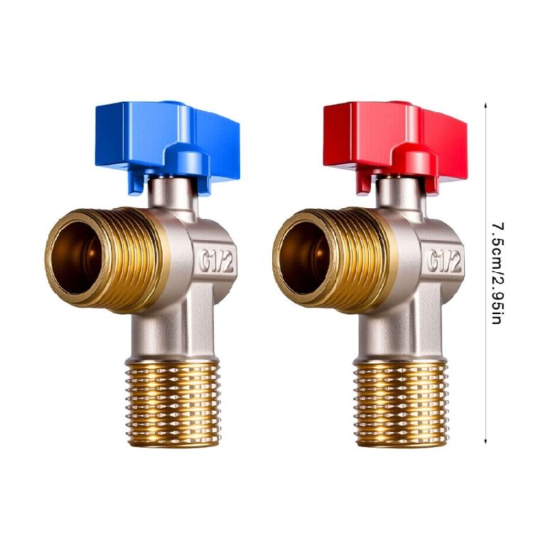 Bathroom High Flows Hot/Cold Water Shut Off Valves 1/2inch Turn Angle Stop Valves Brass Plumbing Fitting Easily To Install