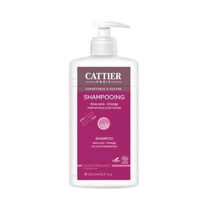 Cattier shampooing usage fréquent aloe vera orange bio 500ml