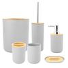 ZK20 6Pcs/Set Household Bathroom Soap Box Toothbrush Holder Rinse Cup Lotion Bottle Accessories Kit