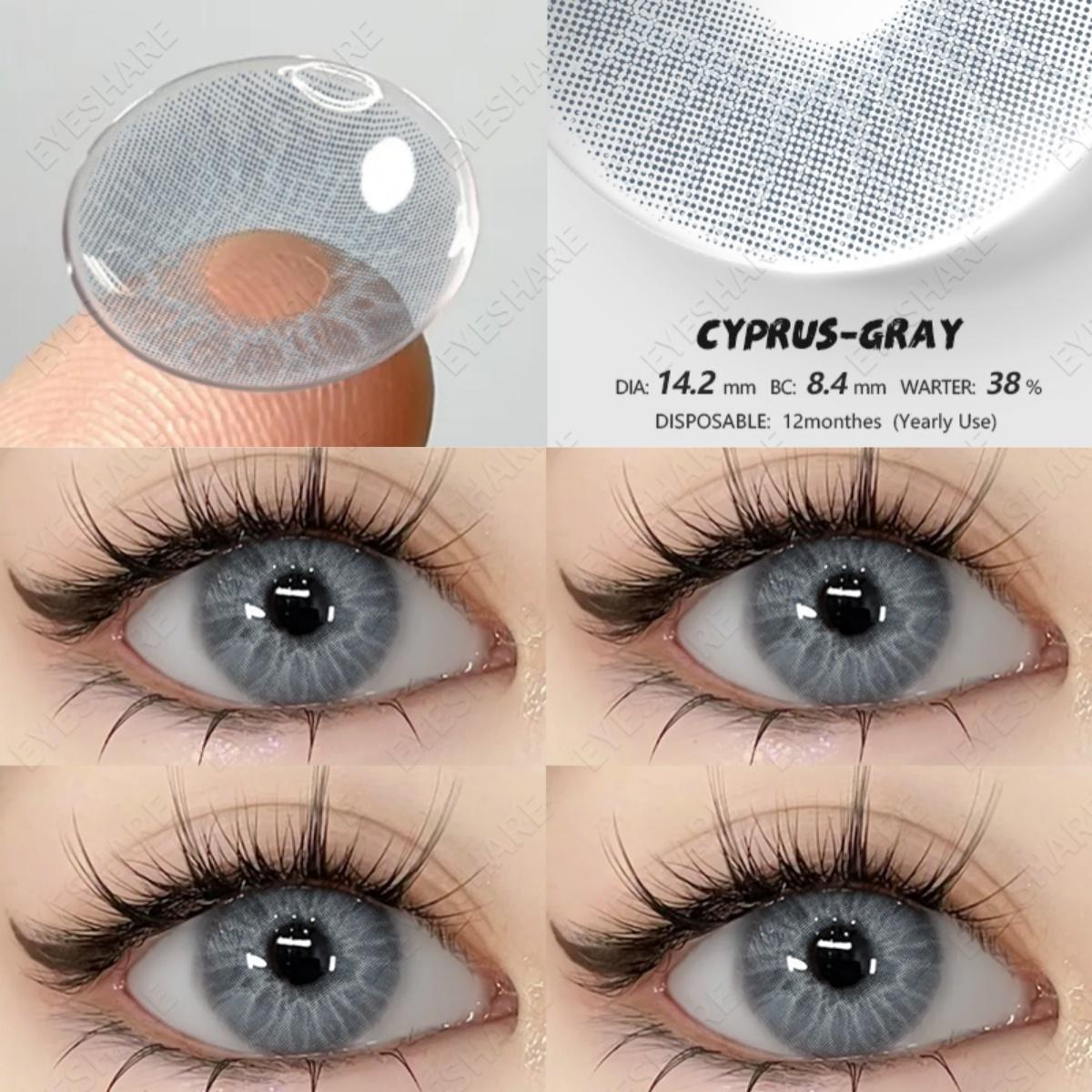 

Цветные контактные линзы EYESHARE, сапфировые линзы для очков, небесно-голубые контактные линзы, коричневые линзы, серые контактные линзы натурального цвета, 1 пара 0