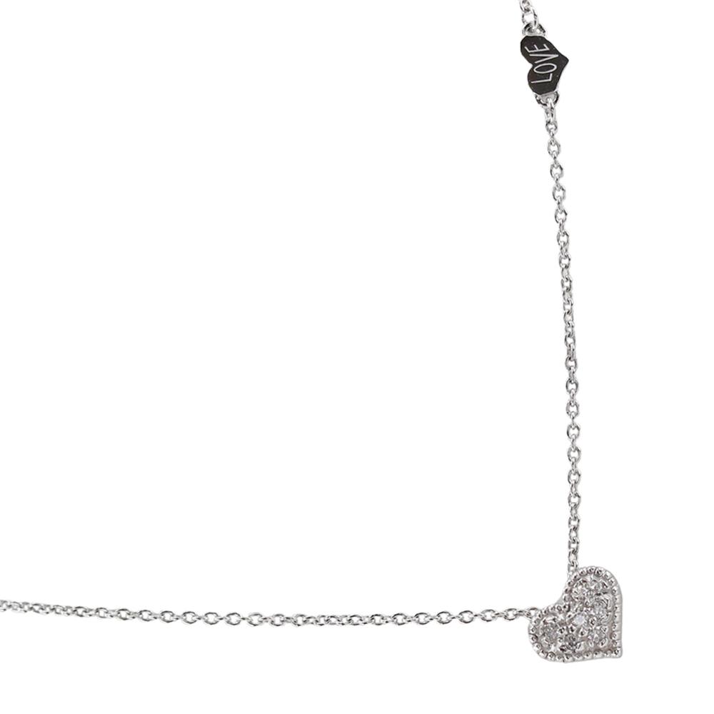 

STAR JEWELRY heart Necklace 2008Limited K18 white gold/diamond 1.8g Women Used