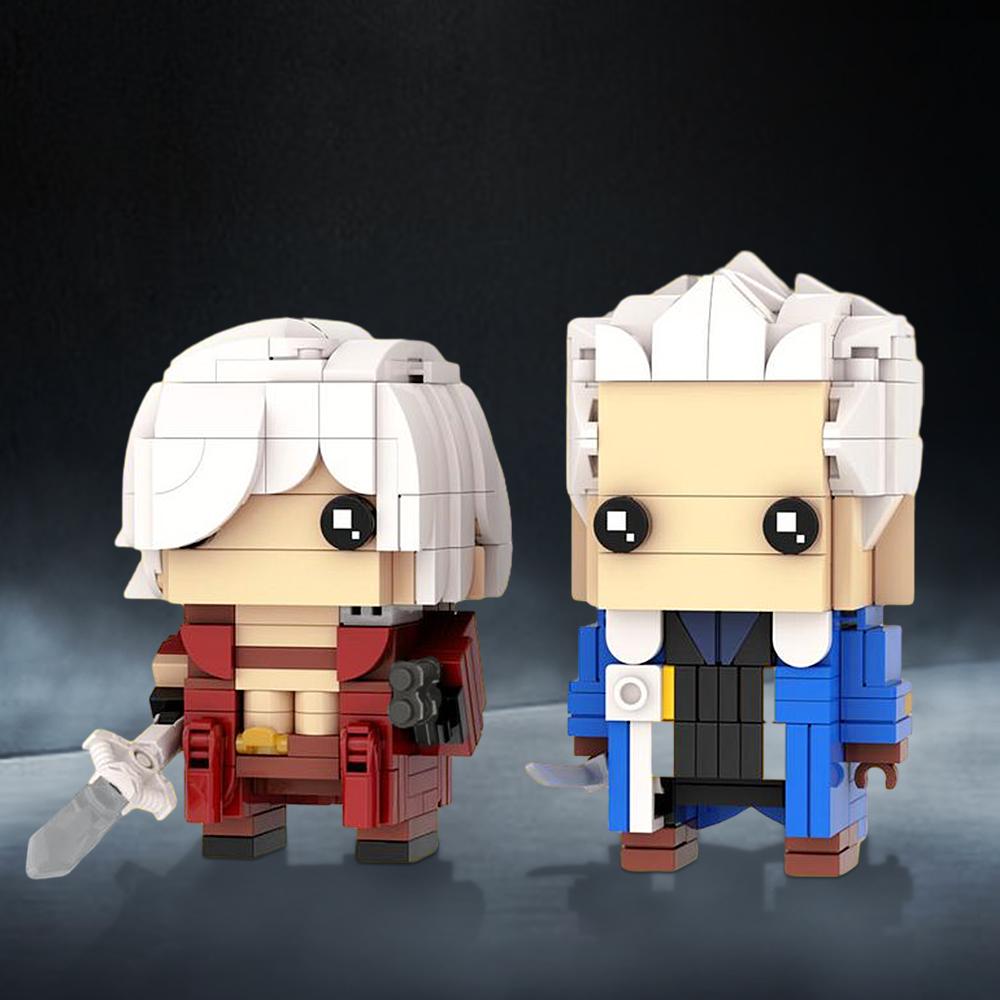 MOC Dante & Vergil Brickheadz Bausteine Devil May Cry Steine Set Lernspielzeug für Weihnachtsgeschenk
