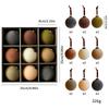 Christmas Flocked Ornaments 8cm 9Pcs Muted Color Cloth Wrapped Balls Christmas Tree Hanging Decor Mall Holiday Festive Decor