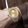Orologio Bracciale Moda Uomo Orologio Analogico al Quarzo con Calendario Giorno Bracciale con Strass Orologio da Polso Regalo per Marito Fidanzato