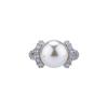 Light Luxury French Retro Natural Pearl Ring, Women'S High-End Sense Of Luxury Temperament Diamond-Set Design Ring