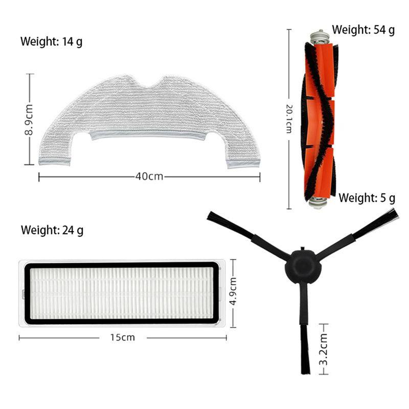 ABWR-For Dreame Bot L10 Plus / Z10 Pro / D10 PLUS Vacuum Cleaner Main Brush Side Brush HEPA Filter Mop Cloth Dust Bag Parts