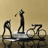 Minimalist Black Resin Figurines, Modern Abstract Musician & Golfer Statues, Luxury Home Decor for Living Room TV Stand Entryway Wine Cabinet, Unique
