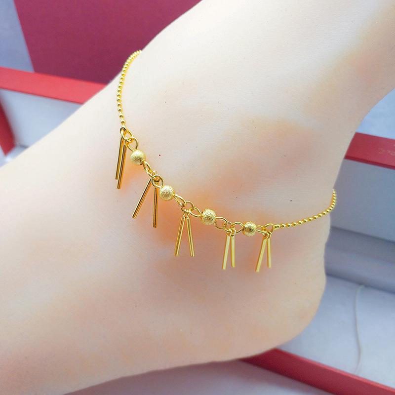 Vietnamese Gold-Plated Bead Anklet - Women's Korean Fashion Jewelry