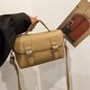 New Pu Leather Buckle Bag for Women Simple Large Capacity Women's Handbag Solid Square Shoulder Crossbody Bags
